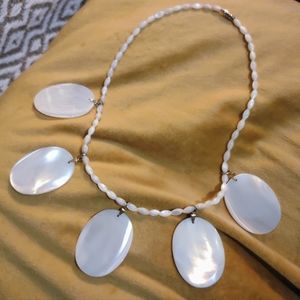 Vintage Mother of Pearl Disc Necklace